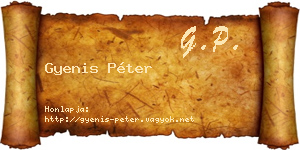 Gyenis Péter névjegykártya